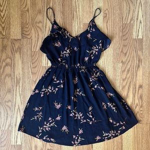 Navy Floral Summer Flowy Dress